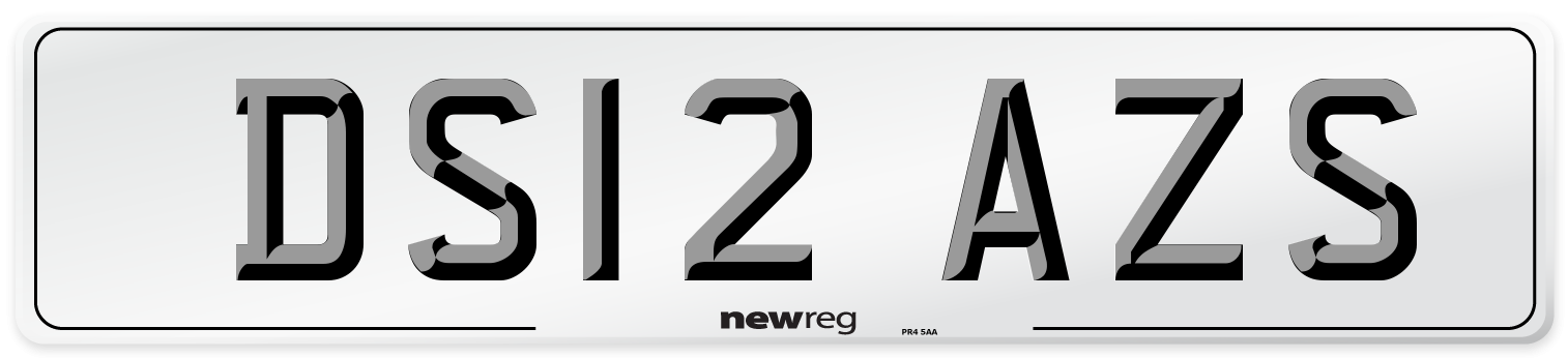 DS12 AZS Number Plate from New Reg